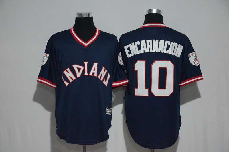 Cleveland Indians #10 Edwin Encarnacion Mitchell And Ness Navy Blue 1976 Turn Back The Clock Stitched MLB Jersey,We sell and wholesale Cleveland Indians #10 Edwin Encarnacion Mitchell And Ness Navy Blue 1976 Turn Back The Clock Stitched MLB Jersey on line form chian!